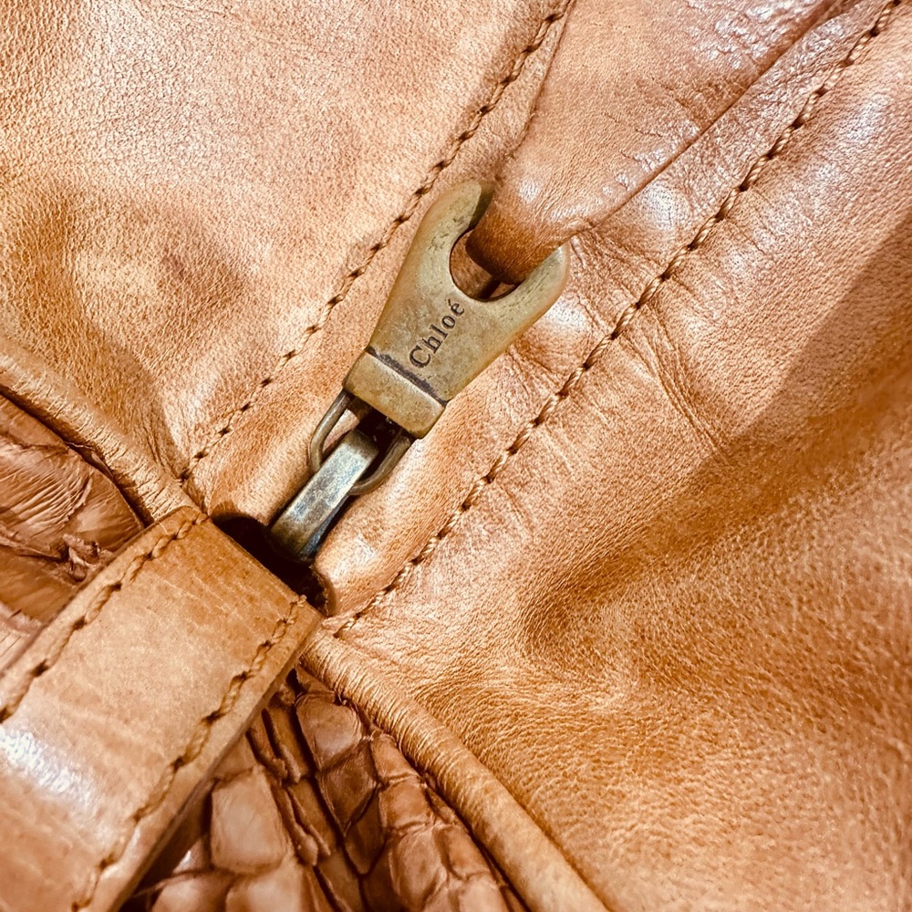 Vintage Chloe Python Silverado Bag Cognac - image 8